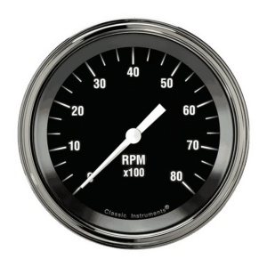 HR80SLF Classic Instruments 3 3/8" Hot Rod 8,000 RPM Tachometer