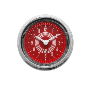 V8RS90SHC Classic Instruments 2 1/8" V8 Red Steelie Clock