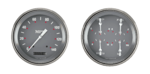 SG52SLF Classic Instruments Silver Gray Series 2 Gauge Kit (4 5/8" Speedometer & 4 5/8" Quad)