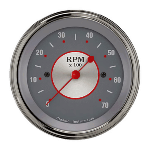 SS70SLF Classic Instruments 3 3/8" Silver Series 7,000 RPM Tachometer