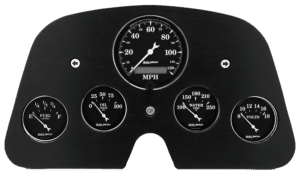 1962-1984 Toyota FJ40 Land Cruiser Aluminum Gauge Panel w/ Auto Meter Old Tyme Black Gauges