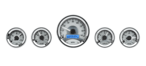 Dakota Digital Round Universal Analog 5 Gauge Kits Silver Alloy (Choose lighting)