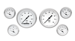 WH01SLF Classic Instruments White Hot 6 Gauge Kit (3 3/8" & 2 1/8")