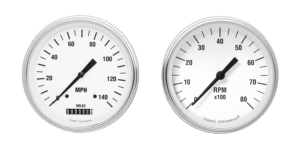 WH52SLF Classic Instruments White Hot 2 Gauge Kit (4 5/8" Speedometer & 4 5/8" Quad)